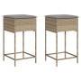 Küchenhocker mit 2 Stück Kunststoff-Rattan-Sitzkissen in Beige. von , Gartenstühle - Ref: Foro24-368320, Preis: 94,05 €, Raba...