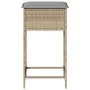 Küchenhocker mit 2 Stück Kunststoff-Rattan-Sitzkissen in Beige. von , Gartenstühle - Ref: Foro24-368320, Preis: 92,41 €, Raba...