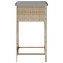 Küchenhocker mit 2 Stück Kunststoff-Rattan-Sitzkissen in Beige. von , Gartenstühle - Ref: Foro24-368320, Preis: 94,05 €, Raba...