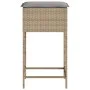 Küchenhocker mit 2 Stück Kunststoff-Rattan-Sitzkissen in Beige. von , Gartenstühle - Ref: Foro24-368320, Preis: 92,41 €, Raba...