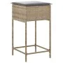 Küchenhocker mit 2 Stück Kunststoff-Rattan-Sitzkissen in Beige. von , Gartenstühle - Ref: Foro24-368320, Preis: 92,41 €, Raba...
