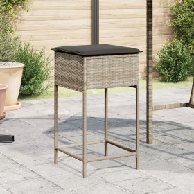 Küchenhocker und Kissen, 2 Stück, aus hellem grauem Kunststoff-Rattan. von , Gartenstühle - Ref: Foro24-368322, Preis: 94,05 ...