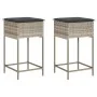 Küchenhocker und Kissen, 2 Stück, aus hellem grauem Kunststoff-Rattan. von , Gartenstühle - Ref: Foro24-368322, Preis: 92,41 ...
