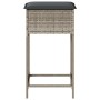 Küchenhocker und Kissen, 2 Stück, aus hellem grauem Kunststoff-Rattan. von , Gartenstühle - Ref: Foro24-368322, Preis: 94,05 ...