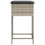 Küchenhocker und Kissen, 2 Stück, aus hellem grauem Kunststoff-Rattan. von , Gartenstühle - Ref: Foro24-368322, Preis: 94,05 ...