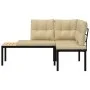 Gartenbank und Kissen-Set, 2-teilig, aus Stahl mit schwarzer Pulverbeschichtung. von , Gartenbänke - Ref: Foro24-4008562, Pre...