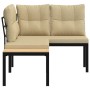 Gartenbank und Kissen-Set, 2-teilig, aus Stahl mit schwarzer Pulverbeschichtung. von , Gartenbänke - Ref: Foro24-4008562, Pre...
