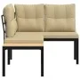 Gartenbank und Kissen-Set, 2-teilig, aus Stahl mit schwarzer Pulverbeschichtung. von , Gartenbänke - Ref: Foro24-4008562, Pre...