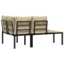 Gartenbank und Kissen-Set, 2-teilig, aus Stahl mit schwarzer Pulverbeschichtung. von , Gartenbänke - Ref: Foro24-4008562, Pre...