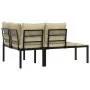 Gartenbank und Kissen-Set, 2-teilig, aus Stahl mit schwarzer Pulverbeschichtung. von , Gartenbänke - Ref: Foro24-4008562, Pre...
