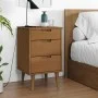 Nachttisch aus massiver Kiefer in brauner Farbe, Maße 40x35x65 cm. von , Nachttische - Ref: Foro24-4013409, Preis: 84,06 €, R...