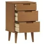 Mesita de noche MOLDE madera maciza de pino marrón 40x35x65 cm by , Nightstands - Ref: Foro24-4013409, Price: 84,03 €, Discou...