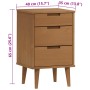 Mesita de noche MOLDE madera maciza de pino marrón 40x35x65 cm by , Nightstands - Ref: Foro24-4013409, Price: 85,40 €, Discou...