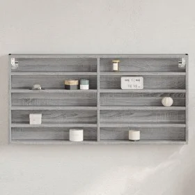 Vitrina de madera de ingeniería gris Sonoma 100x8,5x50 cm by , Shelves and shelves - Ref: Foro24-847952, Price: 40,21 €, Disc...