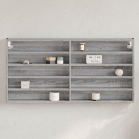 Vitrina de madera de ingeniería gris Sonoma 100x8,5x50 cm by , Shelves and shelves - Ref: Foro24-847952, Price: 40,84 €, Disc...