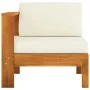 Sofá central con 1 reposabrazos madera acacia blanca crema von vidaXL, Modulare Sofas für den Außenbereich - Ref: Foro24-3106...