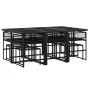 Garten-Essgruppe 11-teilig aus schwarzem synthetischem Rattan von , Gartensets - Ref: Foro24-3295054, Preis: 514,77 €, Rabatt: %