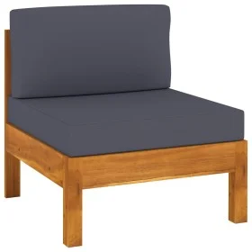 Central acacia wood sofa with dark gray cushions by vidaXL, Modular outdoor sofas - Ref: Foro24-310647, Price: 132,25 €, Disc...