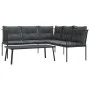 Sofá de jardín con cojines acero y textilene negro von , Gartensets - Ref: Foro24-3283746, Preis: 338,86 €, Rabatt: %