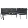 Sofá de jardín con cojines acero y textilene negro von , Gartensets - Ref: Foro24-3283746, Preis: 338,86 €, Rabatt: %