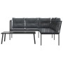 Sofá de jardín con cojines acero y textilene negro by , Garden sets - Ref: Foro24-3283746, Price: 347,94 €, Discount: %