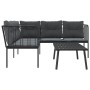 Sofá de jardín con cojines acero y textilene negro by , Garden sets - Ref: Foro24-3283746, Price: 347,94 €, Discount: %