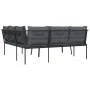 Sofá de jardín con cojines acero y textilene negro von , Gartensets - Ref: Foro24-3283746, Preis: 338,86 €, Rabatt: %