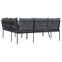 Sofá de jardín con cojines acero y textilene negro by , Garden sets - Ref: Foro24-3283746, Price: 347,94 €, Discount: %