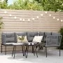 Sofá de jardín con cojines acero y textilene negro by , Garden sets - Ref: Foro24-3283744, Price: 396,49 €, Discount: %