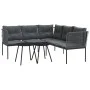 Sofá de jardín con cojines acero y textilene negro by , Garden sets - Ref: Foro24-3283744, Price: 396,49 €, Discount: %