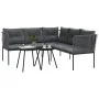 Sofá de jardín con cojines acero y textilene negro by , Garden sets - Ref: Foro24-3283744, Price: 396,49 €, Discount: %