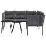 Sofá de jardín con cojines acero y textilene negro by , Garden sets - Ref: Foro24-3283744, Price: 396,49 €, Discount: %