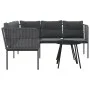 Sofá de jardín con cojines acero y textilene negro by , Garden sets - Ref: Foro24-3283744, Price: 396,49 €, Discount: %