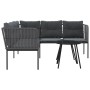 Sofá de jardín con cojines acero y textilene negro by , Garden sets - Ref: Foro24-3283744, Price: 404,29 €, Discount: %