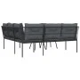 Sofá de jardín con cojines acero y textilene negro by , Garden sets - Ref: Foro24-3283744, Price: 396,49 €, Discount: %