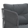 Sofá de jardín con cojines acero y textilene negro by , Garden sets - Ref: Foro24-3283744, Price: 404,29 €, Discount: %