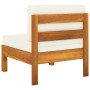 Zentrales Sofa mit Kissen aus cremefarbenem Akazienholz von vidaXL, Modulare Sofas für den Außenbereich - Ref: Foro24-310646,...