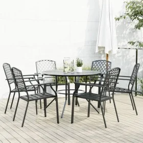 Sillas jardín apilables 7 pzas acero recubrimiento polvo gris von , Gartensets - Ref: Foro24-3283771, Preis: 604,83 €, Rabatt: %