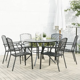 Sillas jardín apilables 7 pzas acero recubrimiento polvo gris von , Gartensets - Ref: Foro24-3283771, Preis: 587,14 €, Rabatt: %
