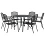 Sillas jardín apilables 7 pzas acero recubrimiento polvo gris by , Garden sets - Ref: Foro24-3283771, Price: 587,14 €, Discou...