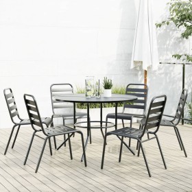 Sillas jardín apilables 7 pzas acero recubrimiento polvo gris von , Gartensets - Ref: Foro24-3283767, Preis: 453,56 €, Rabatt: %