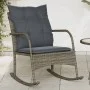 Silla mecedora de jardín con cojines ratán sintético gris von , Gartenstühle - Ref: Foro24-369020, Preis: 97,22 €, Rabatt: %