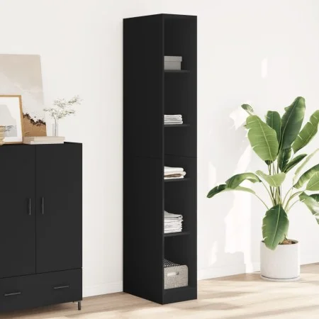 Armario de madera de ingeniería negro 30x50x200 cm de , Armarios roperos - Ref: Foro24-3307703, Precio: 133,33 €, Descuento: %