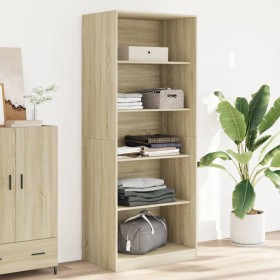 Armario de madera de ingeniería roble Sonoma 80x50x200 cm de , Armarios roperos - Ref: Foro24-3307722, Precio: 170,46 €, Desc...