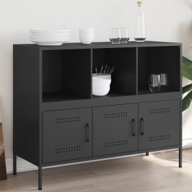 Schwarzer Stahlschrank 100,5x39x79 cm von , Sideboards - Ref: Foro24-843090, Preis: 144,09 €, Rabatt: %