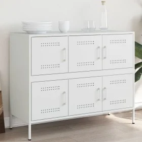 Weißer Stahlschrank 100,5x39x79 cm von , Sideboards - Ref: Foro24-843101, Preis: 168,66 €, Rabatt: %