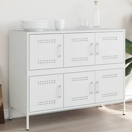 Aparador acero blanco 100,5x39x79 cm by , Sideboards - Ref: Foro24-843101, Price: 168,66 €, Discount: %