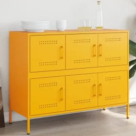 Aparador acero amarillo mostaza 100,5x39x79 cm by , Sideboards - Ref: Foro24-843099, Price: 173,41 €, Discount: %
