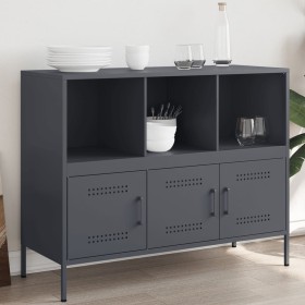 Anrichte aus anthrazitgrauem Stahl, 100,5x39x79 cm. von , Sideboards - Ref: Foro24-843092, Preis: 153,17 €, Rabatt: %