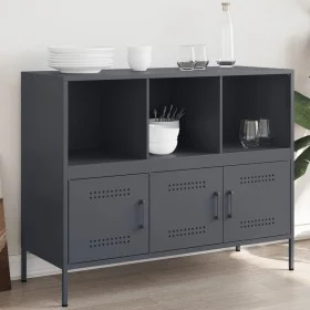 Anrichte aus anthrazitgrauem Stahl, 100,5x39x79 cm. von , Sideboards - Ref: Foro24-843092, Preis: 151,14 €, Rabatt: %